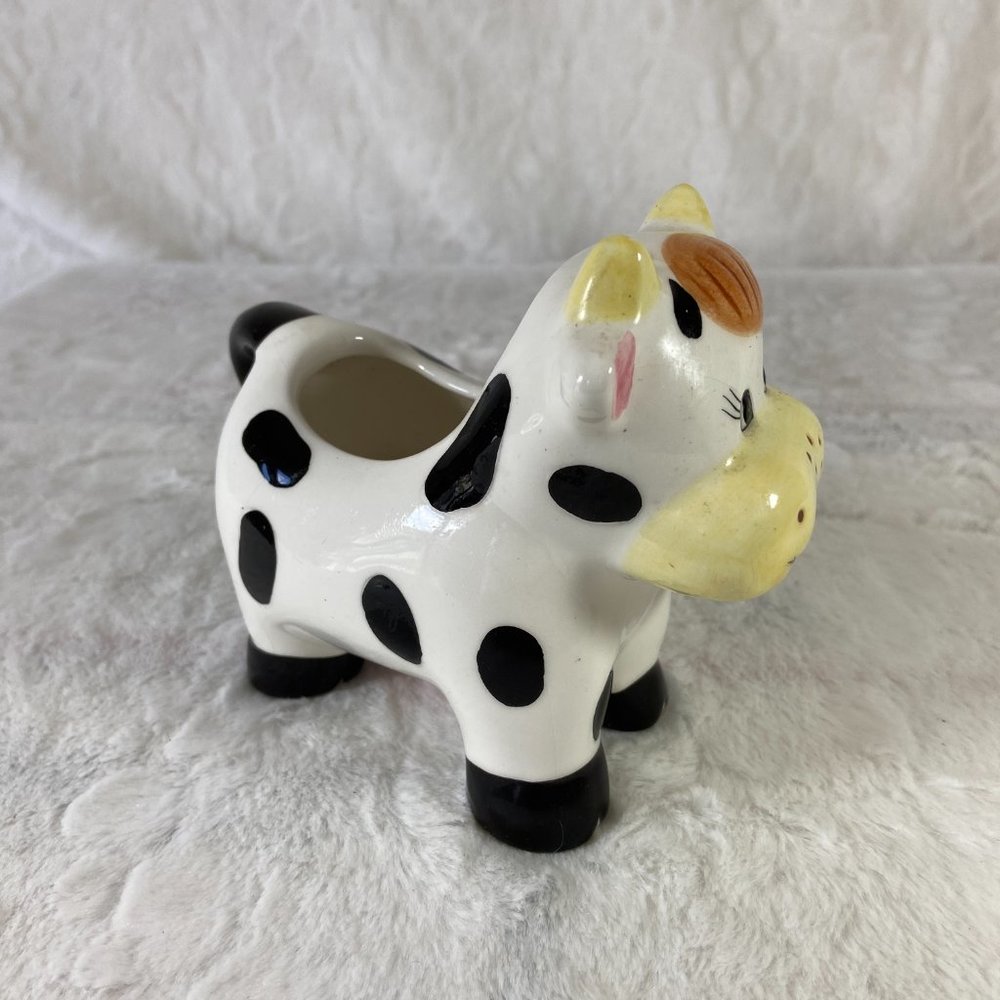 Houston Harvest Cute Vintage Porcelain Ceramic Holstein Cow Creamer Pitcher - Picture 3 of 10